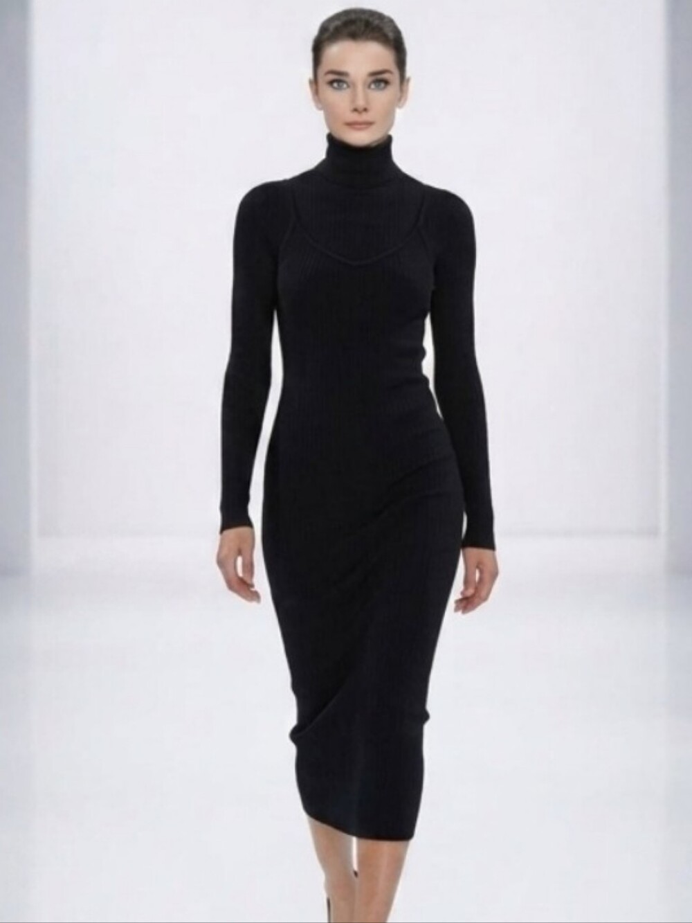 Topshop Black Long Sleeve Dress